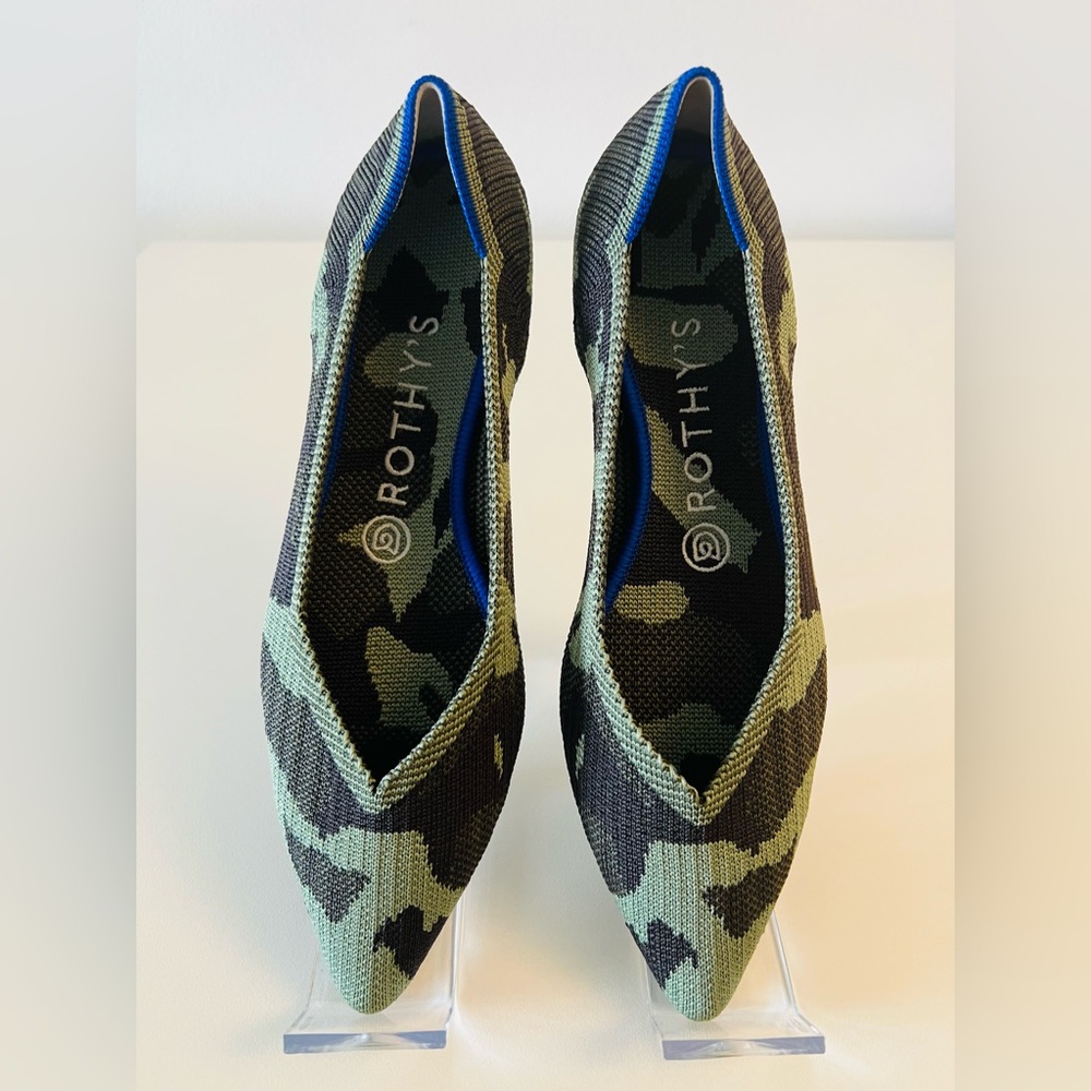 Rothy's Camouflage Flats in Green and Black